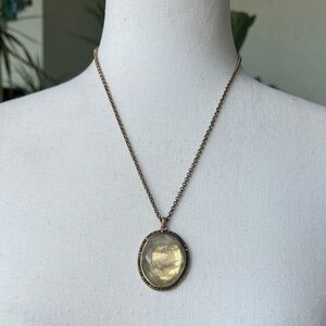 Lucky Brand Gold Oval Pendant Necklace